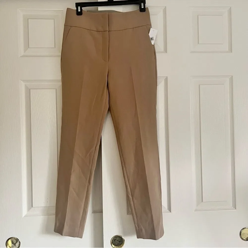 Peserico Slim Fit Trousers Style P04752 IT 42 US 6 Tan NEW